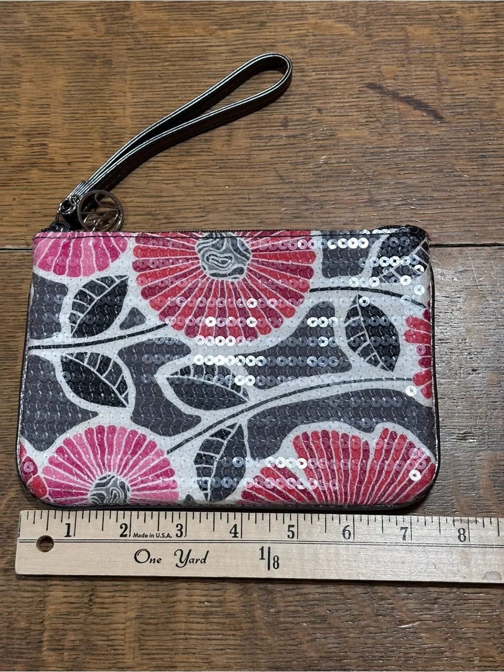 Vera Bradley cherry blossom wristlet bling sequins